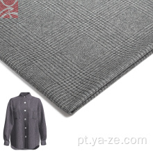 tecido de flanela xadrez cinza claro para camisa